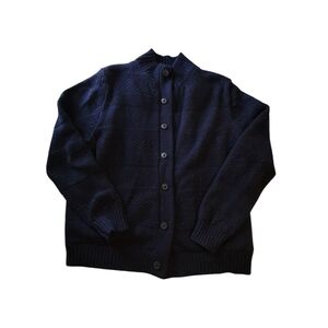 Navy Blue Button-Up Cardigan